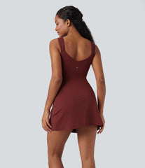 SoftlyZero™ Airy Tummy Control 2-Piece InstantCool Mini Workout Active Dress with Pocket