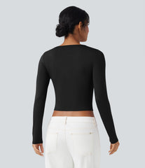 Round Neck Long Sleeve Casual T-Shirt