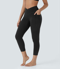 SoftlyZero™ High Waisted Crossover Pocket Capri Yoga Leggings-UPF50+