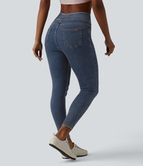 Halara Flex™ High Waisted Draped Lyocell Denim Casual 7/8 Leggings with Pockets