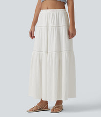 Mid Rise Flowy Maxi Skirt