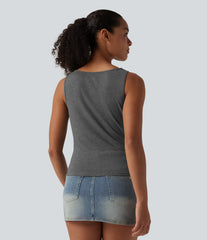 Cowl Neck Casual Tank Top