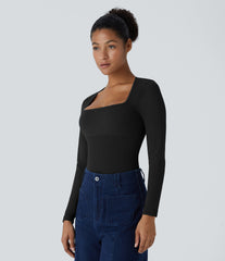 OneForm Seamless Flow Square Neck Long Sleeve Casual Smooth Bodysuit
