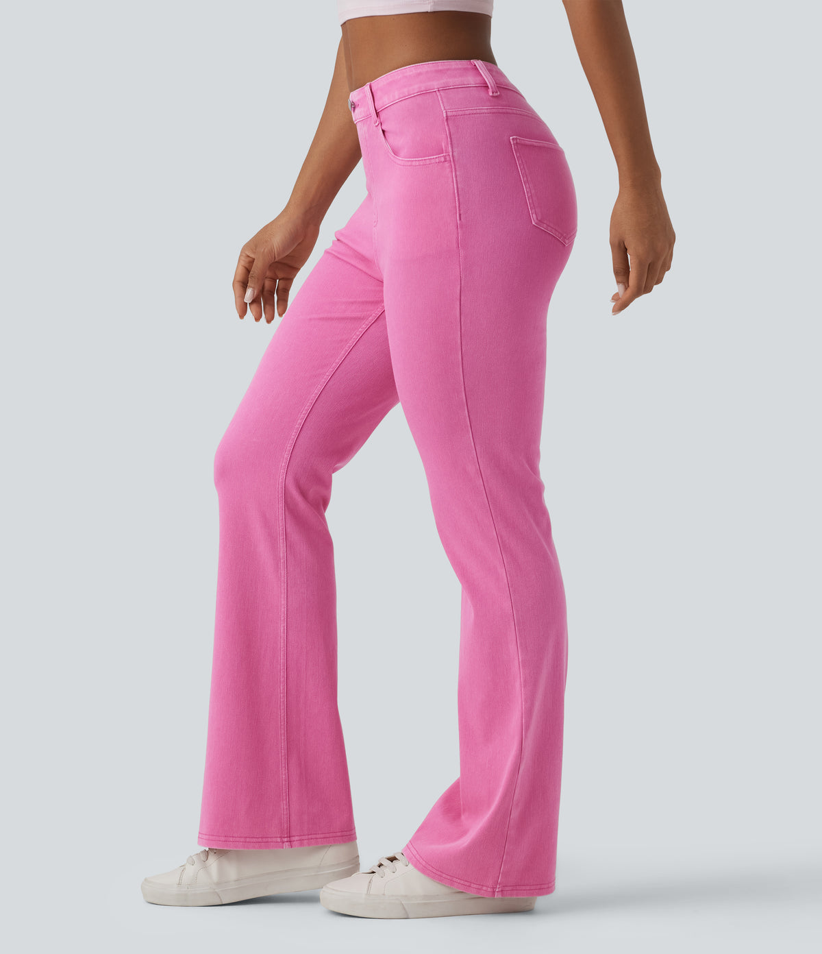 Halara Flex™ High Waisted Colorful Casual Flare Jeans with Pockets