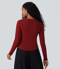 Round Neck Long Sleeve Sparkle Top