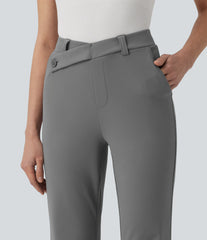 Halara Flex™ Asymmetric High Waisted Work Flare Pants with Pockets