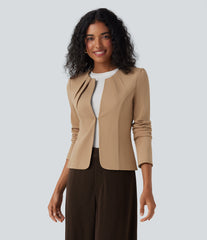 Round Neck Hook and Eye Work Blazer