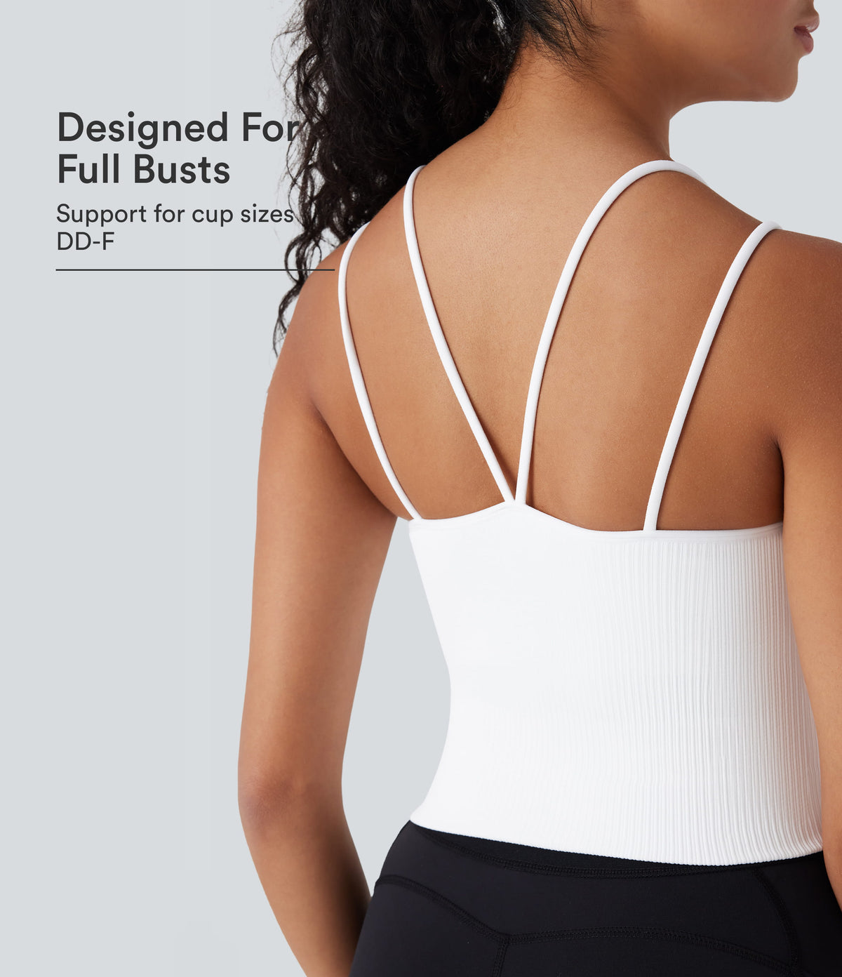 OneForm Seamless Flow Double Straps V Back Cropped Running Cami Top DD-F Cups