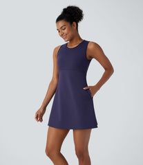 SpeedWave™ Round Neck Sleeveless Pocket Mini Quick Dry Hiking Dress