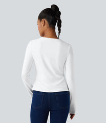 Henley Long Sleeve Casual Top