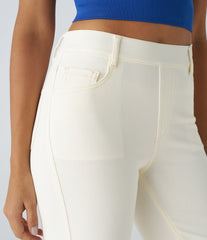 Halara Flex™ High Waisted Pockets Straight Leg Washed Casual Jeans