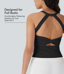 SoftlyZero™ Plush Cut Out Yoga Tank Top DD-F Cups