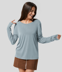 Cut Out Thumb Hole Yoga Sports Top