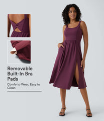 Padded Midi Casual Dress A-D Cups
