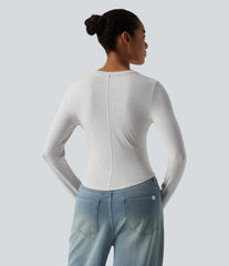 Round Neck Long Sleeve Casual T-Shirt