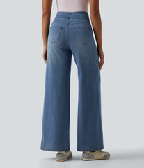 Halara Flex™ High Waisted Tummy Control Wide Leg Casual Jeans with Pockets