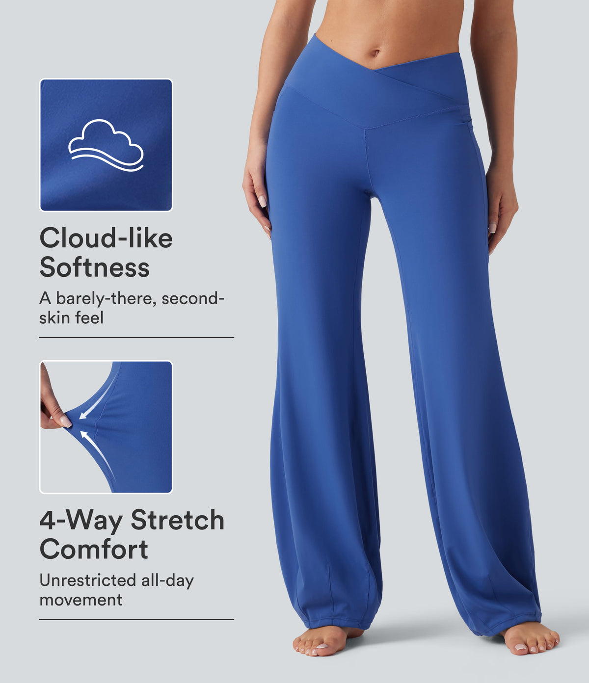 SoftlyZero™ Crossover High Waisted Dance Balloon Joggers with Pockets-UPF50+