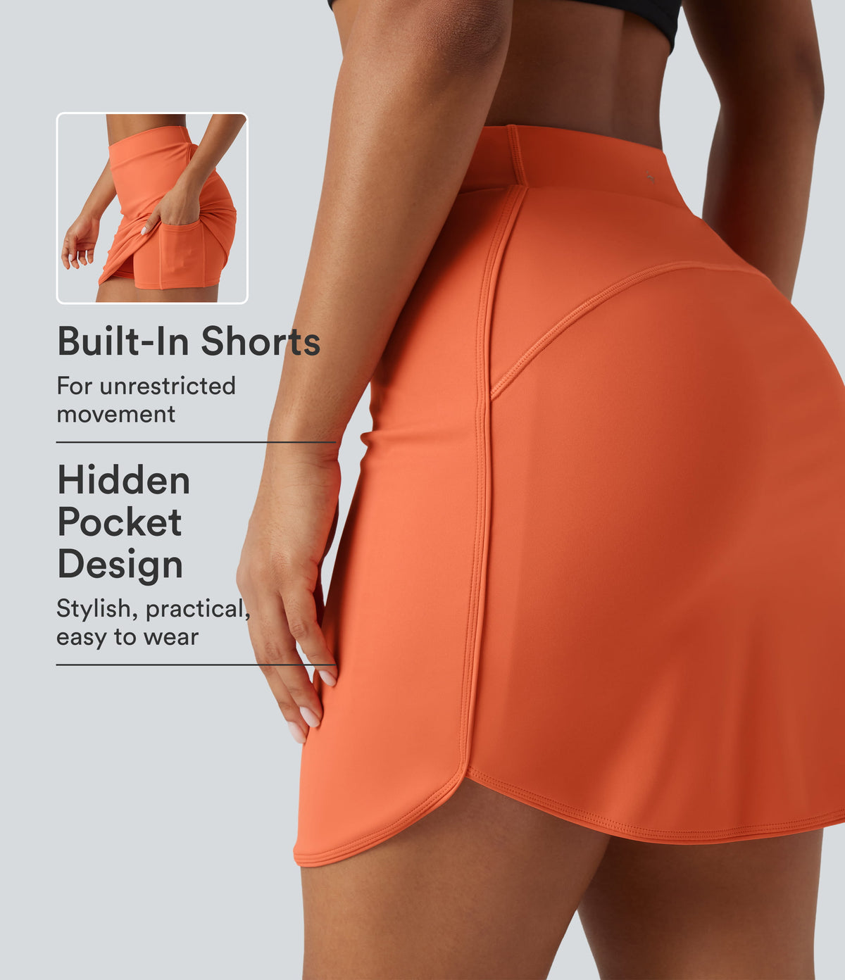 SoftlyZero™ Airy HIgh Waisted 2-in-1 InstantCool Mini Golf Skirt with Pockets