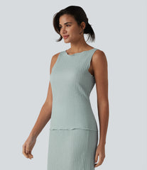 Boat Neck Casual Tank Top