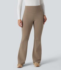 High Waisted Fleece Yoga Flare Leggings