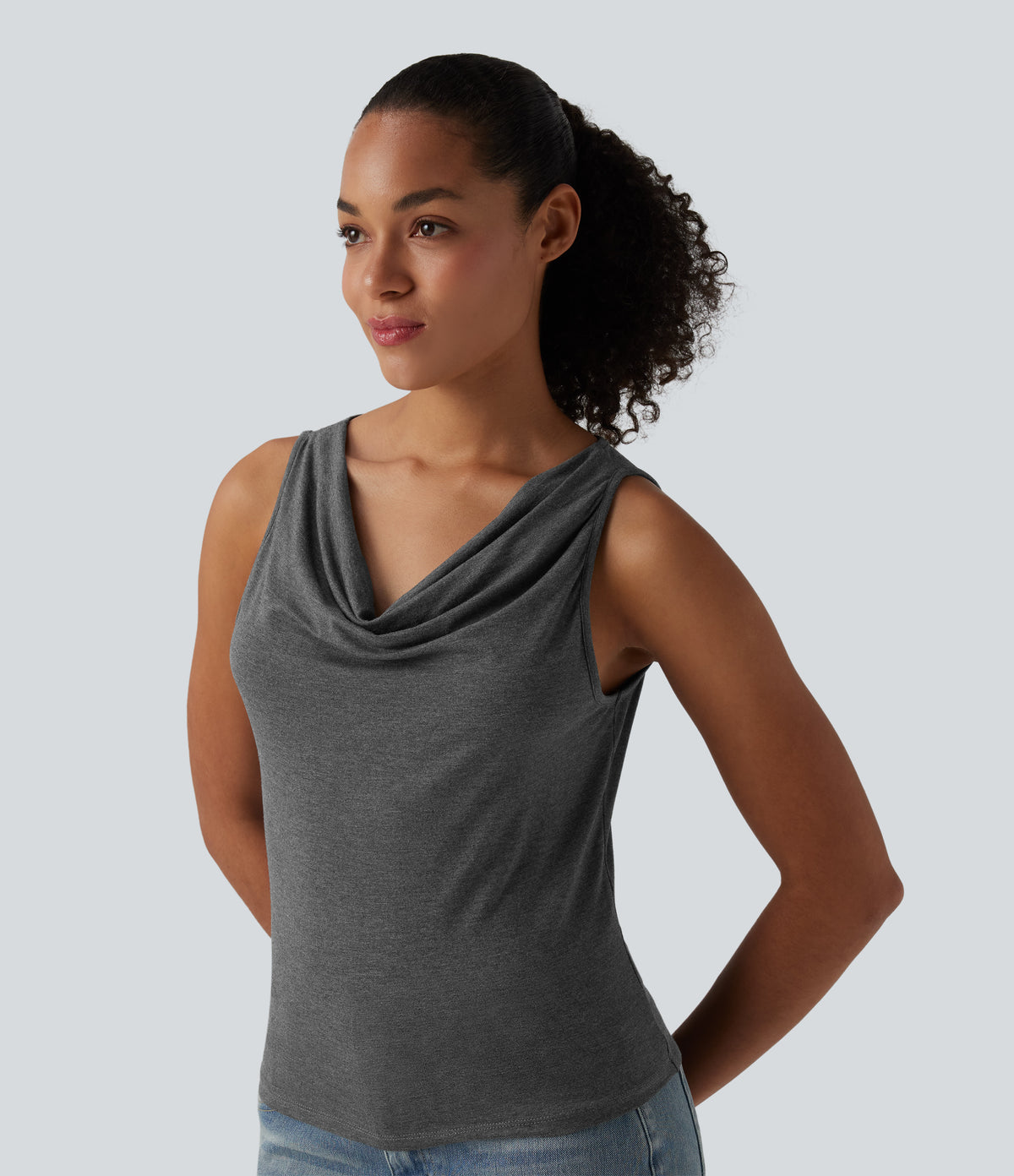 Cowl Neck Casual Tank Top