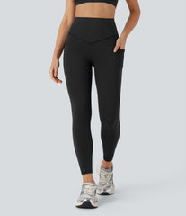 Halara UltraSculpt™ Cool Quick Dry High Waisted Tummy Control Ventilation Perforated Yoga Leggings with Pockets-UPF50+