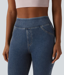 Halara Flex™ High Waisted Draped Lyocell Denim Casual 7/8 Leggings with Pockets
