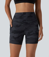 Halara UltraSculpt™ Camo Print High Waisted Tummy Control Training Biker Shorts 5'' with Pockets