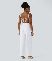 SoftlyZero™ Airy Tie Pocket InstantCool Jumpsuit-UPF50+