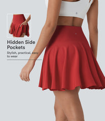 Breezeful™ High Waisted 2-in-1 Pocket High Low Flare Mini Quick Dry Yoga Skirt