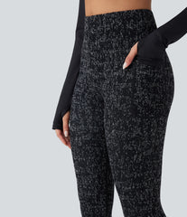 OneForm Seamless Flow High Waisted Speckled 7/8 Yoga Leggings with Pockets