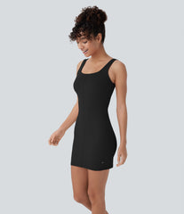 DayStretch Square Neck Bodycon Mini Dance Tank Dress