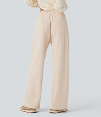 Mid Rise Straight Leg Workout Pants with Pockets