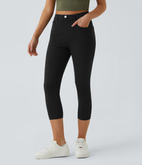 Halara Flex™ High Waisted Pockets Denim Capri Casual Leggings