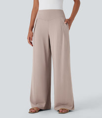 High Waisted Wide Leg Baggy Casual Pants with Pockets