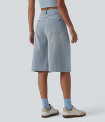 Halara Flex™ High Waisted Denim Casual Bermuda Shorts with Pockets