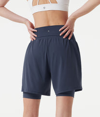SoftlyZero™ Airy Super High Waisted 2-in-1 InstantCool Yoga Shorts 9'' with Pockets