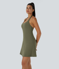 SoftlyZero™ Plush Halter 2-in-1 Pocket Mini Slip Active Dress