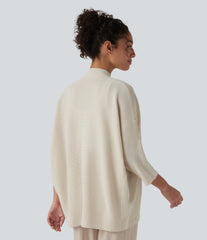 Open Front 3/4 Sleeve Casual Cardigan