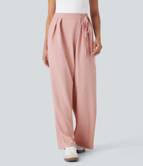 Halara Flex™ High Waisted Tie Side Wide Leg Work Pants with Pockets