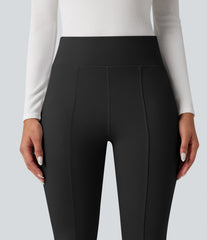 High Waisted Work Flare Pants with Pockets