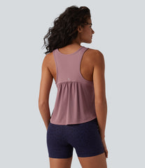 Round Neck Racerback Breathable Mesh InstantCool Quick Dry Running Tank Top-UPF50+
