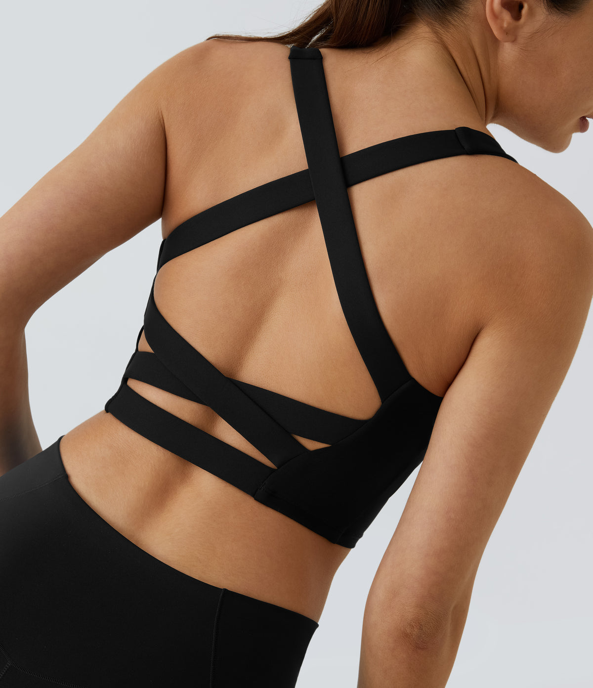 SoftlyZero™ Airy Square Neck Backless Crisscross Cropped InstantCool Yoga Tank Top-UPF50+