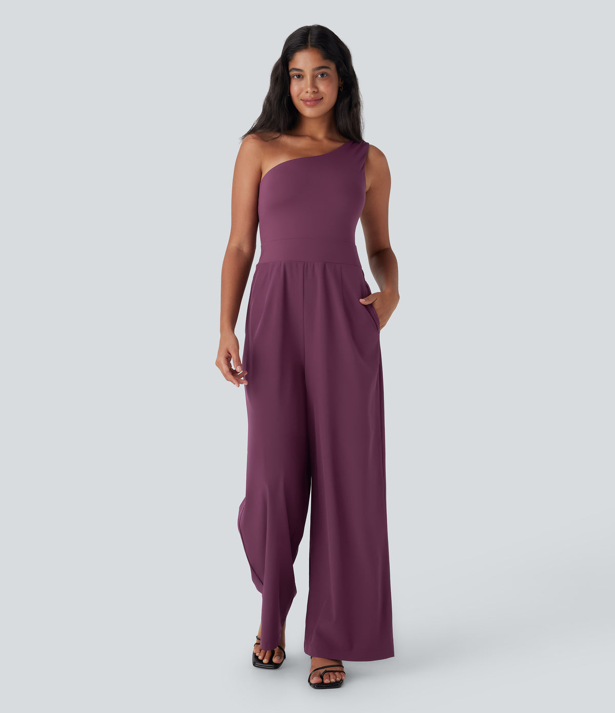 Breezeful™ One Shoulder Quick Dry Jumpsuit with Pockets
