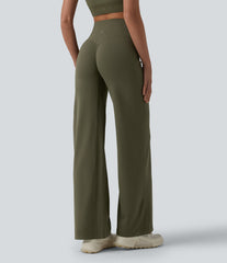 SoftlyZero™ High Waisted Tummy Control Straight Leg Ruched Yoga Pants-UPF50+
