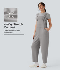 Halara Flex™ Crepe Casual Harem Overalls with Pockets