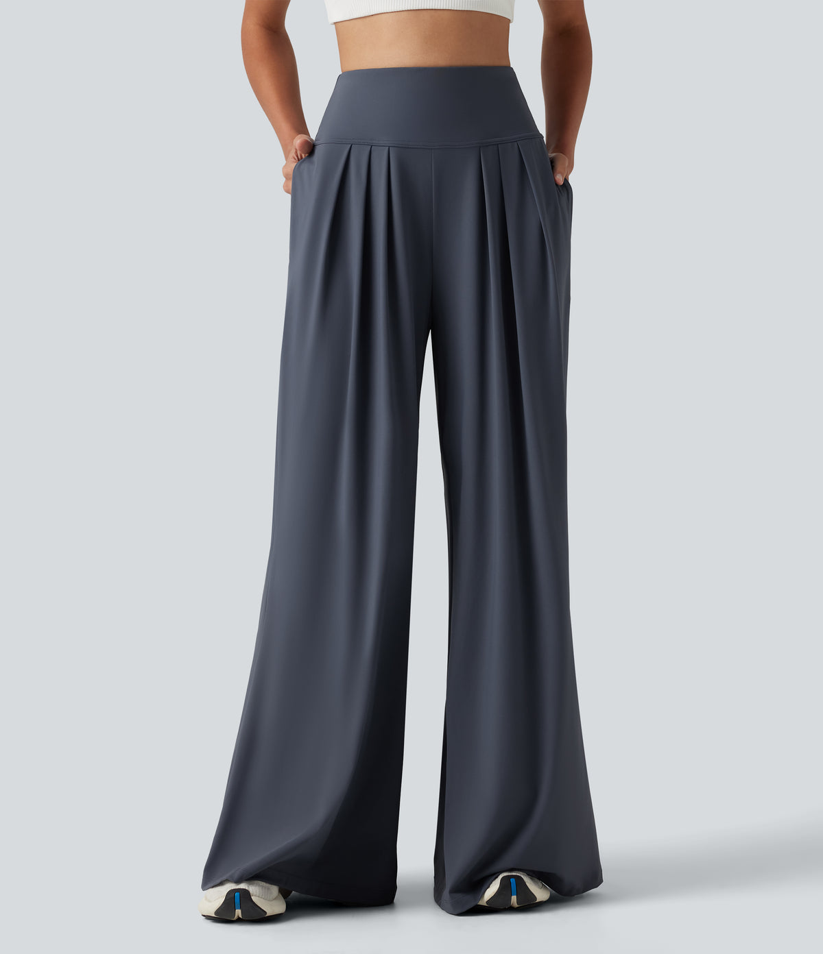 SoftlyZero™ Airy High Waisted Pleated Baggy InstantCool Yoga Pants with Pockets