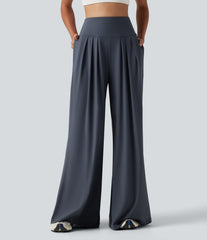 SoftlyZero™ Airy High Waisted Pleated Baggy InstantCool Yoga Pants with Pockets