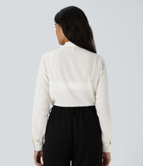 V Neck Long Sleeve Work Blouse