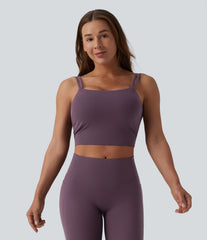 Halara UltraSculpt™ Double Straps Twisted Backless Cropped Built-in Bra Yoga Tank Top DD-F Cups